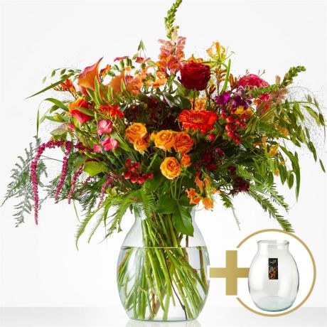 Evening Glow Including Vase Bouquet