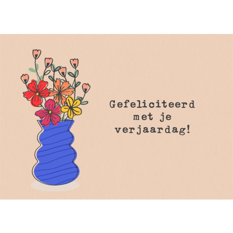 Bloemen wenskaart gefeliciteerd