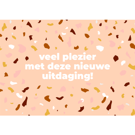 Confetti wenskaart nieuwe uitdaging