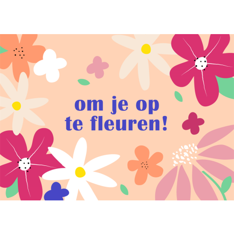 Fruit en bloemen wenskaart opfleuren